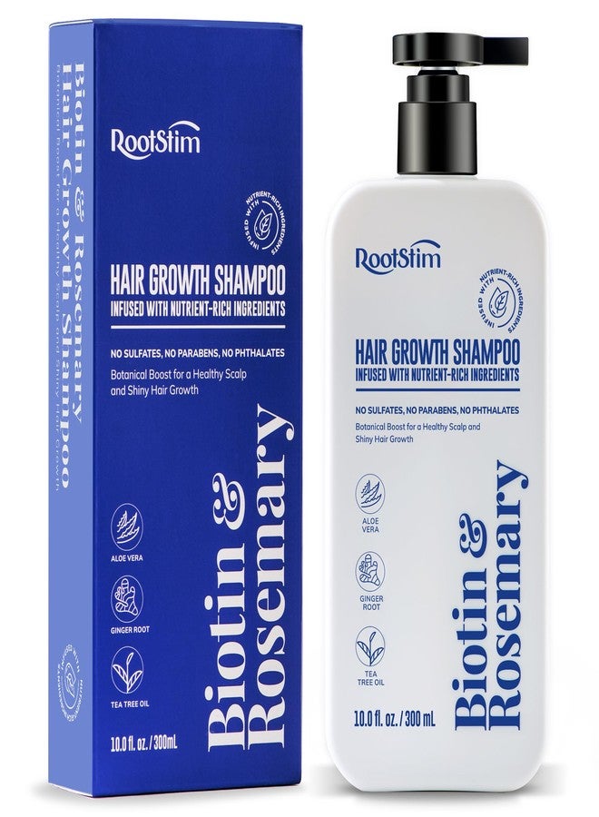 RootStim Biotin & Rosemary Shampoo for Hair Growth: Hair Loss Shampoo for Thinning Hair Infused with Nutrient Rich Ingredients for Hair thickening Sulfate Free 10 fl oz - Image 1